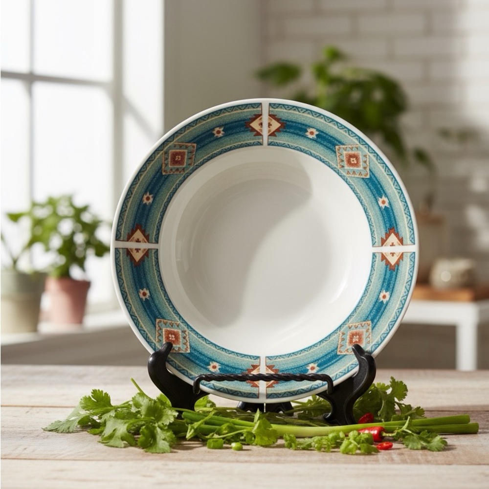 Southwestern Aztec Sun Rimmed Salad/Desert plate
